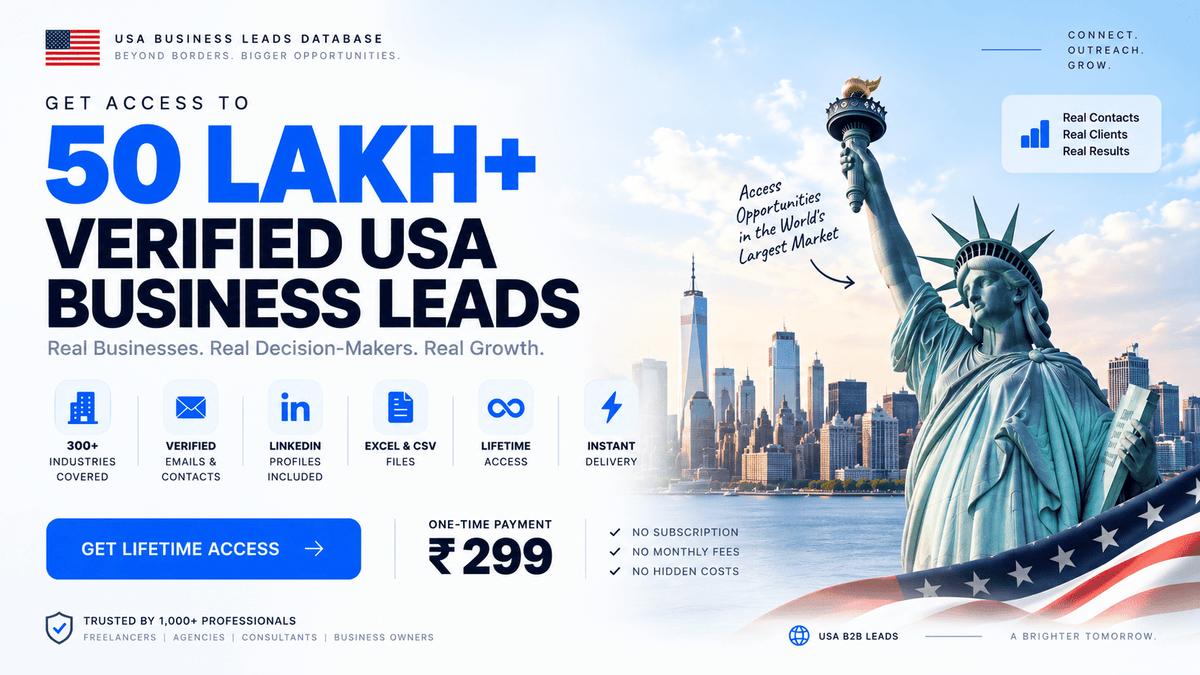 50 Lakh+ Verified USA Business Leads (320+ Industries) - ByteCart